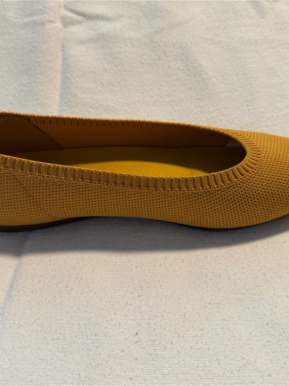 Pointed Knit Ballet Flats - Mustard Yellow - Vivaia size 37 (6.5) Aria 5 - Picture 4 of 7
